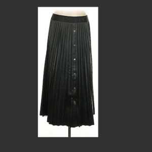 DKNY Faux Leather Midi Skirt